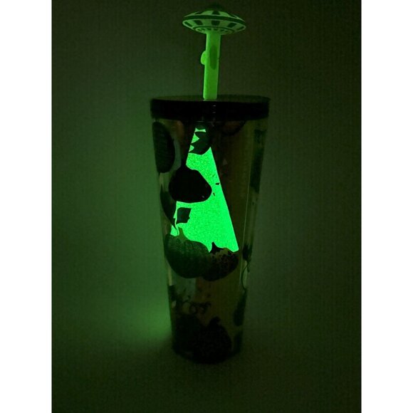 Starbucks 2024 Fall Halloween pumpkins UFO topper glow in the dark venti tumbler - Picture 11 of 11